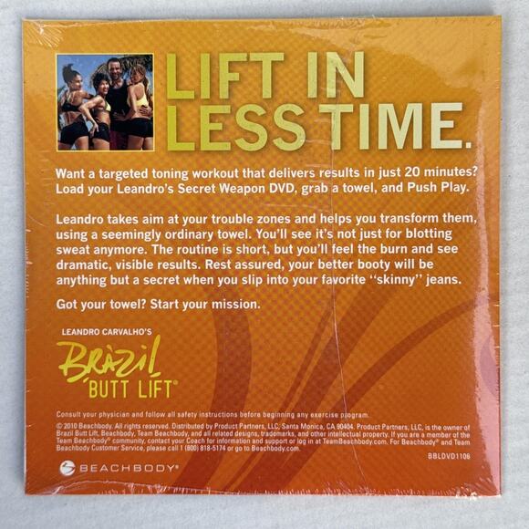 Leandro Carvalho Secret Weapon Workout DVD Brazil Butt Lift Beachbody 20 Min New - Picture 5 of 8